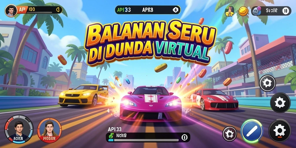 Tampilan gameplay seru dari API33 yang menampilkan aksi balapan.