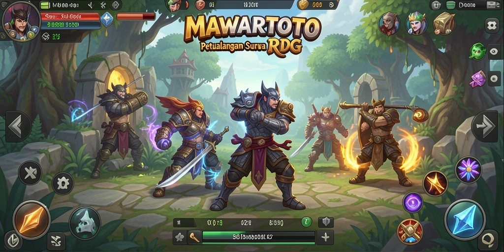 Screenshot gameplay MAWARTOTO menampilkan pertarungan seru dalam dunia RPG.