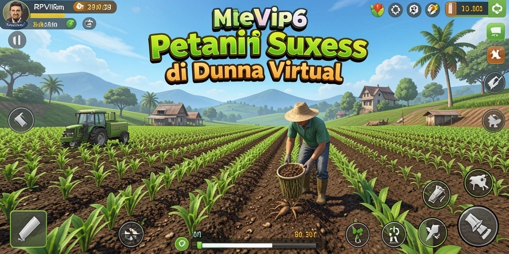 Screenshot utama RPVIP6 menampilkan gameplay pertanian yang menarik dan interaktif.
