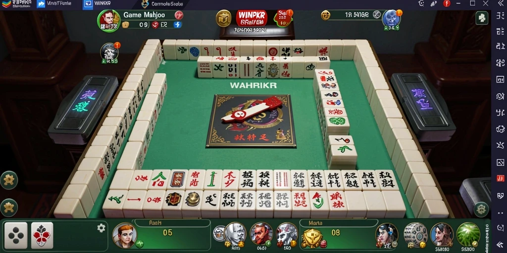 Tampilan gameplay Mahjong yang mendebarkan di WINPKR.