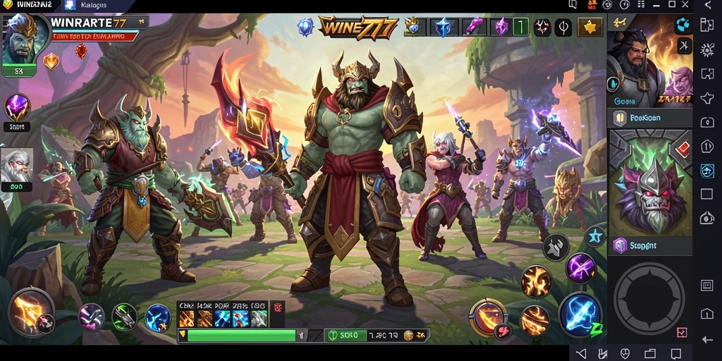 Menampilkan aksi seru dalam gameplay WINRATE777 ARPG.
