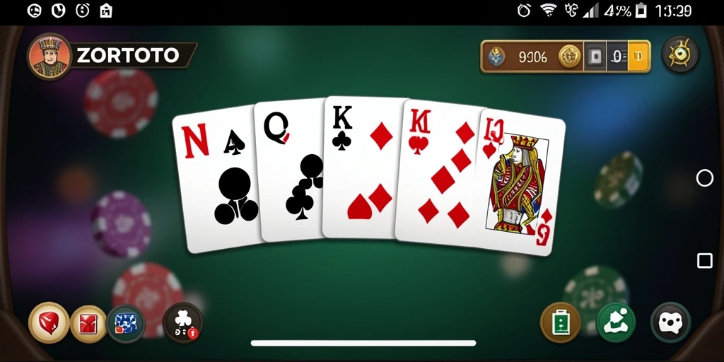 Screenshot gameplay ZORTOTO menunjukkan suasana permainan Domino yang seru.